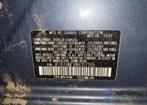 2022 Subaru Crosstrek Limited from USA, damaged, VIN JF2GTHMC9NH207165